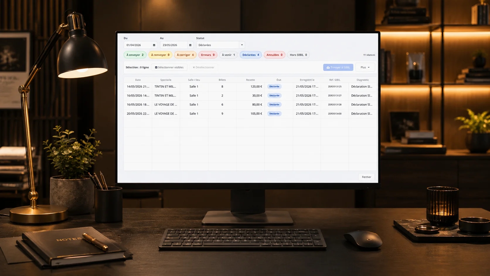 Module Déclarations SIBIL dans Zerd Manager